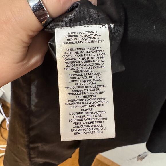 NWT Lauren Ralph Lauren Black Wool Maxi Coat Reefer Long Coat Size 8 $330 - Picture 7 of 12